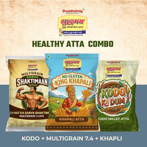 Healthy Atta Combo-Khapli Wheat 500gms+Kodo Millet 200gms+ Multigrain 7.4 200gms | Perfect Health Combo 