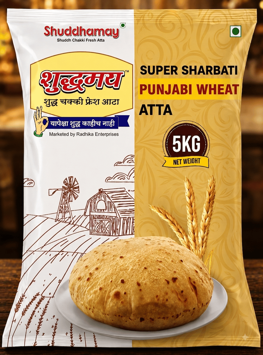 Shuddhamay Gold Punjabi Wheat Atta|5kg| Sehori Sharbati |Coarse Atta